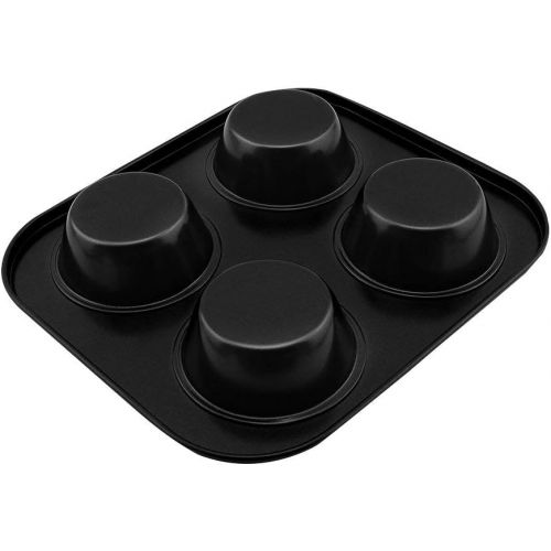  [아마존베스트]EALEK Cupcake Pan Nonstick Baking Tray Carbon Steel Baking Pans Kitchen Bakeware Cupcake Baking Muffin Pan Heat Resistant Cake Baking Trays for Oven Easy to Clean (4 - cup)
