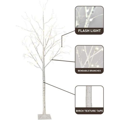  [아마존 핫딜] [아마존핫딜]EAMBRITE 5FT 168LT LED Starlit Birch Tree with Fairy Light Decor Home Holiday Wedding Party