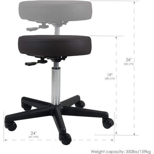  EARTHLITE Pneumatic Massage Salon Drafting Stool - No Leaking (vs. Hydraulic), Adjustable, Rolling, CFC-Free, Medical Spa Facial Chair