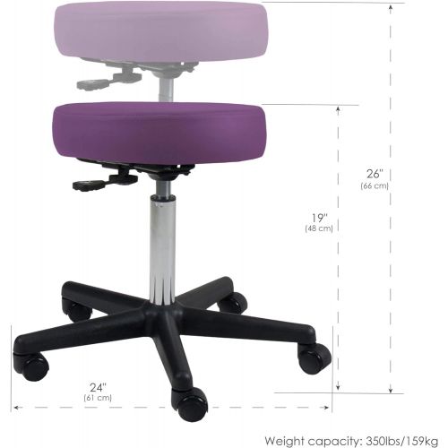  EARTHLITE Pneumatic Massage Salon Drafting Stool - No Leaking (vs. Hydraulic), Adjustable, Rolling, CFC-Free, Medical Spa Facial Chair