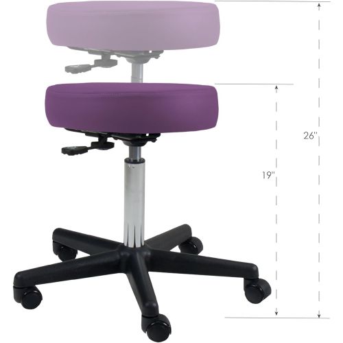  EARTHLITE Pneumatic Massage Salon Drafting Stool - No Leaking (vs. Hydraulic), Adjustable, Rolling, CFC-Free, Medical Spa Facial Chair
