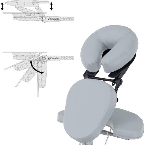  EARTHLITE Vortex Portable Massage Chair Package - Portable, Compact, Strong and Lightweight (15lb) incl. Carry Case, Sternum Pad & Strap