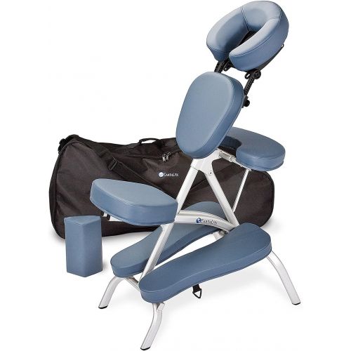  EARTHLITE Vortex Portable Massage Chair Package - Portable, Compact, Strong and Lightweight (15lb) incl. Carry Case, Sternum Pad & Strap