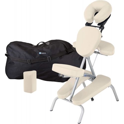  EARTHLITE Vortex Portable Massage Chair Package - Portable, Compact, Strong and Lightweight (15lb) incl. Carry Case, Sternum Pad & Strap