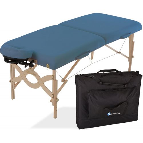  EARTHLITE Portable Massage Table Package AVALON TILT  Reiki Endplate, Premium Flex-Rest Face Cradle & Strata Cushion, Carry Case (30”x73”)