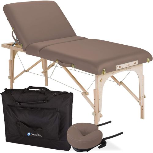  EARTHLITE Portable Massage Table Package AVALON TILT  Reiki Endplate, Premium Flex-Rest Face Cradle & Strata Cushion, Carry Case (30”x73”)