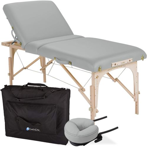  EARTHLITE Portable Massage Table Package AVALON TILT  Reiki Endplate, Premium Flex-Rest Face Cradle & Strata Cushion, Carry Case (30”x73”)