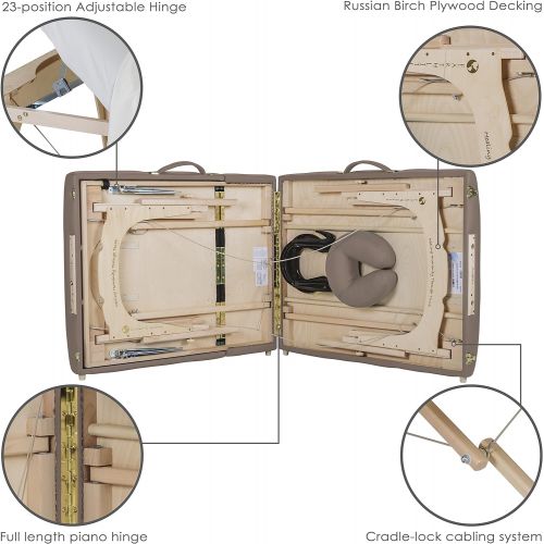  EARTHLITE Portable Massage Table Package AVALON TILT  Reiki Endplate, Premium Flex-Rest Face Cradle & Strata Cushion, Carry Case (30”x73”)