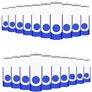 2GB Bulk USB Flash Drives 50 Pack, EASTBULL USB 2.0 Metal Flash Drives Pack Swivel Thumb Drives Pack Gig Stick (Blue)