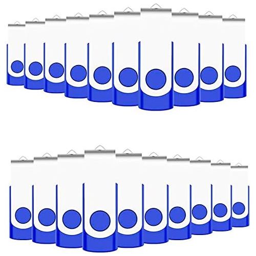  2GB Bulk USB Flash Drives 50 Pack, EASTBULL USB 2.0 Metal Flash Drives Pack Swivel Thumb Drives Pack Gig Stick (Blue)