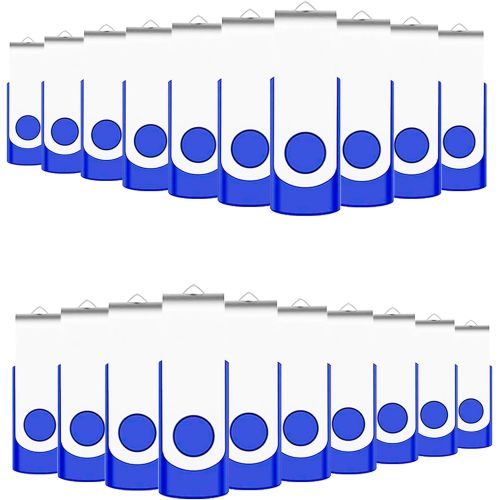  2GB Bulk USB Flash Drives 50 Pack, EASTBULL USB 2.0 Metal Flash Drives Pack Swivel Thumb Drives Pack Gig Stick (Blue)