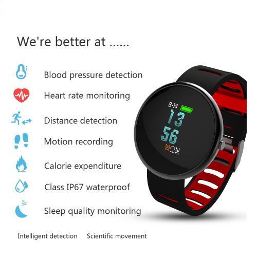  EASTREACH Fitness Tracker Wrist Based Heart Rate Monitor IP67 Waterproof Step Tracker Sleep Monitor Calorie Counter Pedometer Watch i10 for Android and iOS