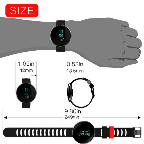  EASTREACH Fitness Tracker Wrist Based Heart Rate Monitor IP67 Waterproof Step Tracker Sleep Monitor Calorie Counter Pedometer Watch i10 for Android and iOS