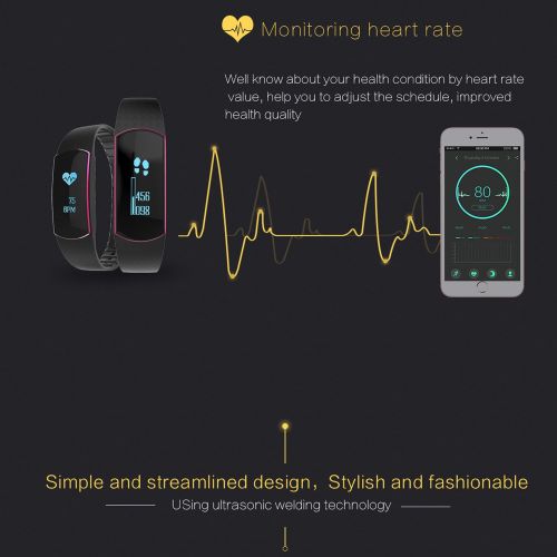  EASTREACH Fitness Tracker Wrist Based Heart Rate Monitor IP67 Waterproof Step Tracker Sleep Monitor Calorie Counter Pedometer Watch Smart Bracelet for Android and iOS