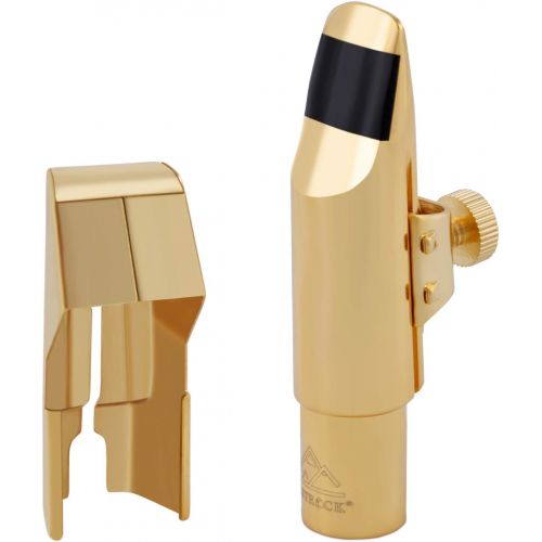  EastRock Alto Saxophone Mouthpiece Gold Plated Metal for Professional Beginner with Mouthpiece Pads #6