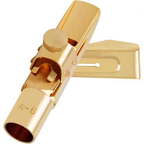  EastRock Alto Saxophone Mouthpiece Gold Plated Metal for Professional Beginner with Mouthpiece Pads #6