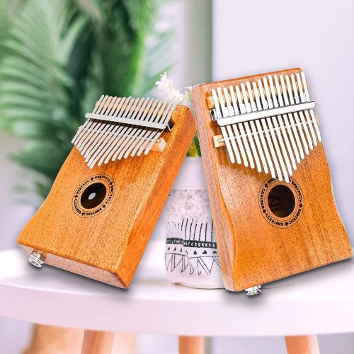  EastRock Kalimba 17 Keys Thumb Piano,Built-in pickup and EVA High Performance Protection Box, Tuning Hammer, Professional models,EQ (Solid Mahogany wood EQ),Gift for Kids Adult Beg