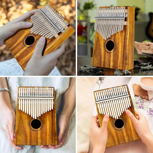  EastRock Kalimba 17 Keys Thumb Piano with Tune Hammer,Portable Musical Instrument Gifts for Kids and Adult Beginners Kalimba(Mbira Acacia/Koa）