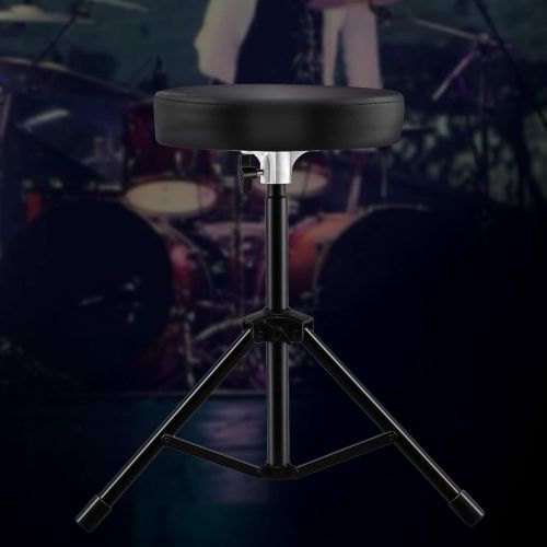  [아마존베스트]EastRock Height Adjustable Universal Drum Throne,Padded Drum Seat Drumming Stools with Anti-Slip Feet for Adults and Kids Drummers, Black (Black)