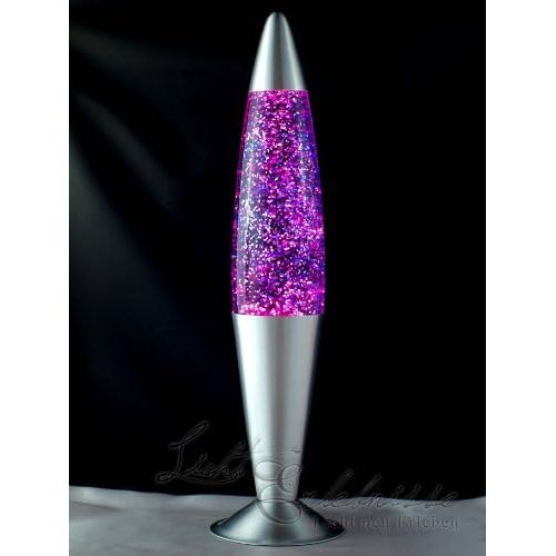  EASYLIGHT Lavalampe lila Violett Glitterleuchte Jenny E14 25W inklusive Leuchtmittel Geschenk Weihnachten Retro Leuchte Glitzer Stimmungslicht