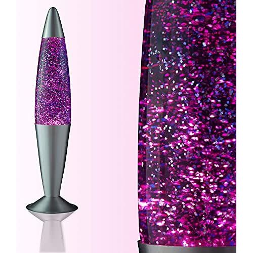  EASYLIGHT Lavalampe lila Violett Glitterleuchte Jenny E14 25W inklusive Leuchtmittel Geschenk Weihnachten Retro Leuchte Glitzer Stimmungslicht