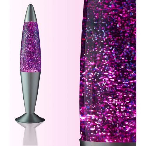  EASYLIGHT Lavalampe lila Violett Glitterleuchte Jenny E14 25W inklusive Leuchtmittel Geschenk Weihnachten Retro Leuchte Glitzer Stimmungslicht