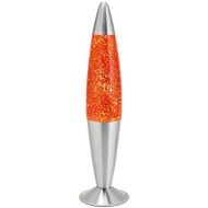 EASYLIGHT Lavalampe 42cm Orange Glitterleuchte E14 25W Kabelschalter Geschenkidee Weihnachten inklusive Leuchtmattel Retro Leuchte