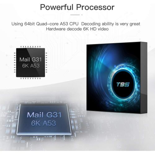  Android 8.1 TV Box,EASYTONE T95Q Android Boxes Quad-Core S905X2 64bit 4GB RAM 32GB ROM Support 5G WiFiH.265 BT4.1 USB 3.0 1000M LAN 4K Ultra HD [2019 Newest]