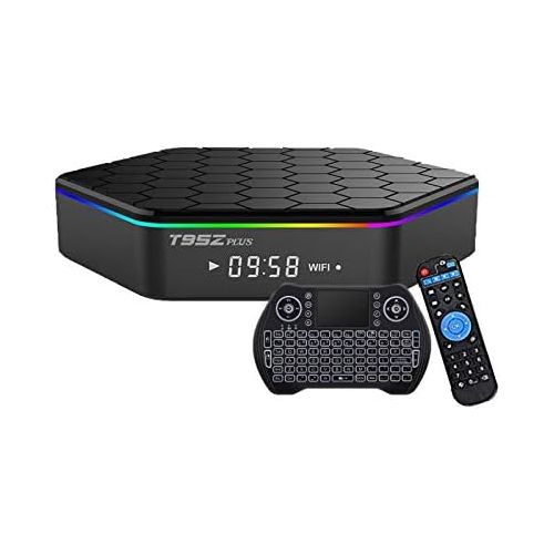  EASYTONE T95Z Plus Android TV Box 3GB 32GB,Android 7.1 TV Box Amlogic Octa-Core,Dual-Band Wi-Fi 2.45.8G Smart Boxes Android Mini PC with Wireless Keyboard Remote (Backlit)