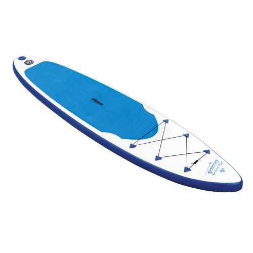  EASYmaxx SUP aufblasbares Stand-Up Paddle-Board, Inklusive Pumpe, Tragetasche & Alu-Paddel | 3 Finnen fuer hoechste Stabilitaet | Ideal fuer Einsteiger und Fortgeschrittene