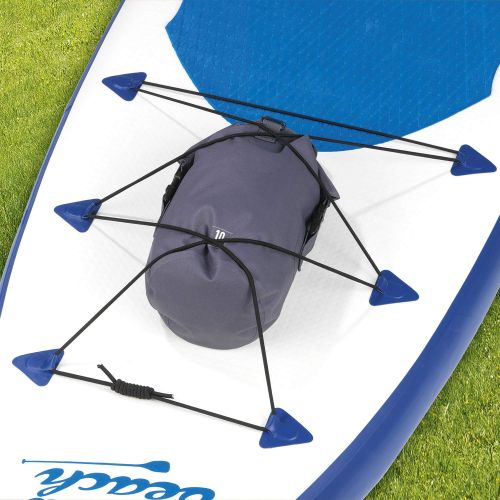  EASYmaxx SUP aufblasbares Stand-Up Paddle-Board, Inklusive Pumpe, Tragetasche & Alu-Paddel | 3 Finnen fuer hoechste Stabilitaet | Ideal fuer Einsteiger und Fortgeschrittene