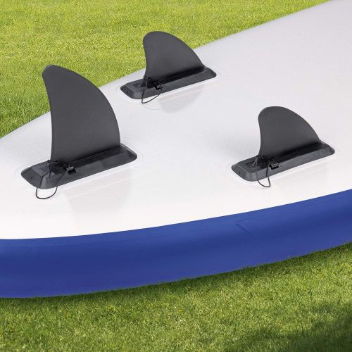  EASYmaxx SUP aufblasbares Stand-Up Paddle-Board, Inklusive Pumpe, Tragetasche & Alu-Paddel | 3 Finnen fuer hoechste Stabilitaet | Ideal fuer Einsteiger und Fortgeschrittene