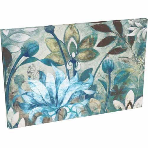  EAZL Modern Sketched Flowers, Buds & Blooms Garden Painting Blue Canvas Art by Pied Piper Creative