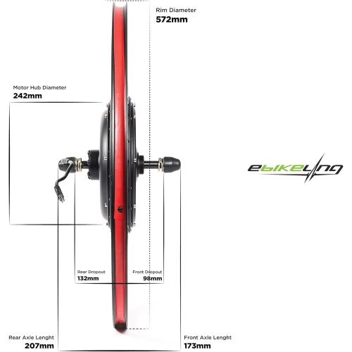  EBIKELING Waterproof Ebike Conversion Kit for Electric Bike 26 Front or Rear Wheel Electric Bicycle Hub Motor Kit
