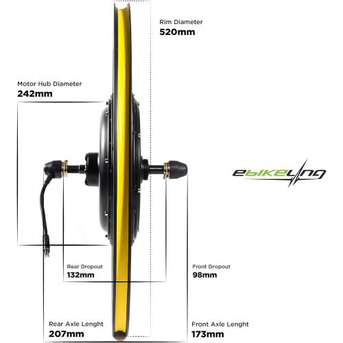  EBIKELING Waterproof Ebike Conversion Kit 48V 1200W 24 Direct Drive Electric Bike Conversion Kit - Front or Rear Wheel Electric Bike Kit - Electric Motorbike Kit