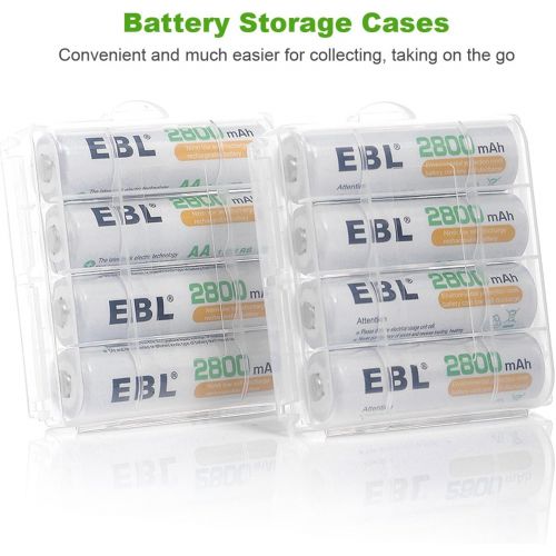  [아마존 핫딜]  [아마존핫딜]EBL Rechargeable AA Batteries 2800mAh Durable 8PCS AA Battery with Rechargeable 8Bay Battery Charger