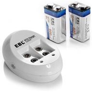 [아마존베스트]EBL 9V Li-ion Rechargeable Batteries (2PC) and Smart 9V Battery Charger