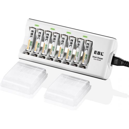  [아마존베스트]EBL AAA Rechargeable Batteries 800mAh Ni-MH (8pcs) with Rapid AA AAA Battery Charger
