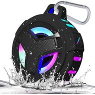 EBODA Bluetooth Shower Speaker, Portable Bluetooth Speakers, IP67 Waterproof Wireless Speaker with LED Light, Floating, 2000mAh, True Wireless Stereo for Kayak, Beach, Gifts for unisex -Black