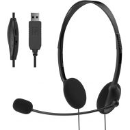 [아마존베스트]EBODA USB Headset Computer Headset with Microphone, Lightweight PC Headset Wired Headphones Business Headset for Skype Webinar Cell Phone Call Center