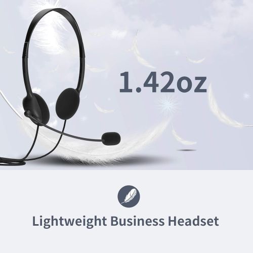  [아마존베스트]EBODA USB Headset Computer Headset with Microphone, Lightweight PC Headset Wired Headphones Business Headset for Skype Webinar Cell Phone Call Center