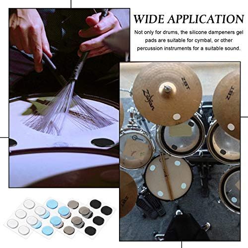  [아마존베스트]EBOOT 48 Pieces Drum Dampeners Gel Pads Silicone Drum Silencers Soft Drum Dampening Gel Pads 4 Colors Drum Mute Pads for Drums Tone Control