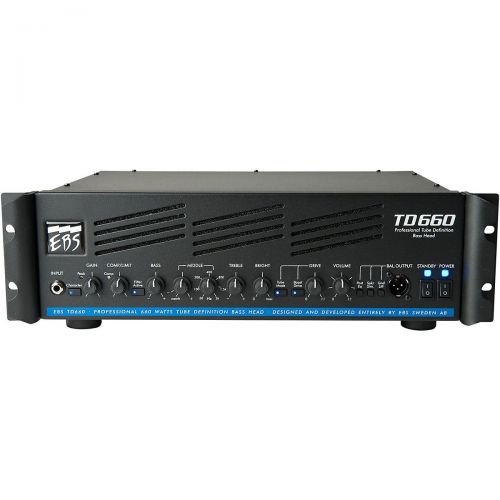  EBS},description:With 660W RMS pure output power, the EBS TD660 bass guitar amp head will always rock the house. It is a TubeSolid State hybrid bass amp. The tube in the Drive sec