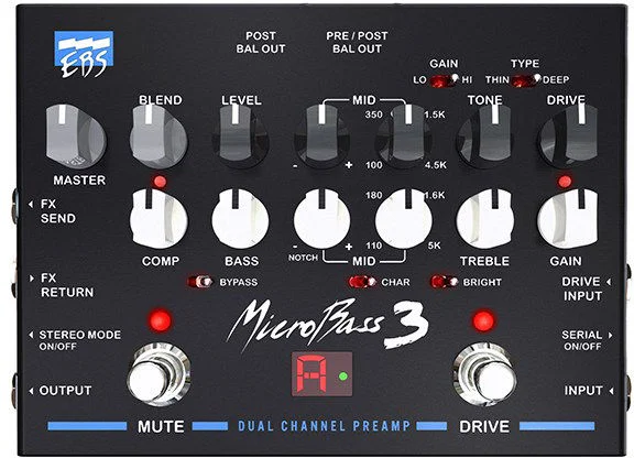  EBS MicroBass 3 2-channel Preamp Pedal Demo