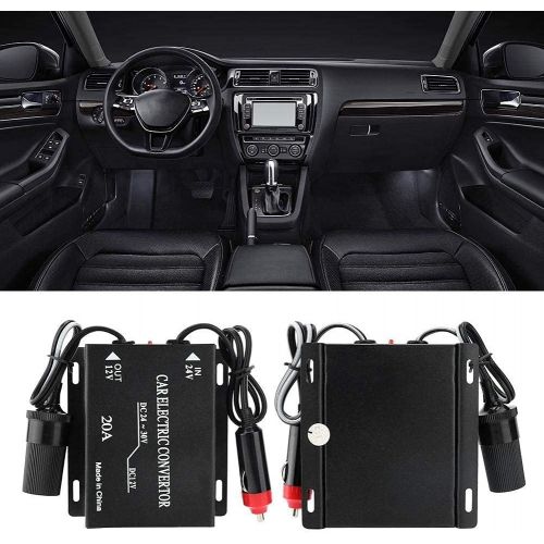  [아마존베스트]-Service-Informationen EBTOOLS 20A Car Power Supply Converter Down Transformer 24V to 12V Cigarette Lighter Type