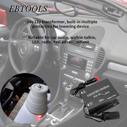  [아마존베스트]-Service-Informationen EBTOOLS 20A Car Power Supply Converter Down Transformer 24V to 12V Cigarette Lighter Type