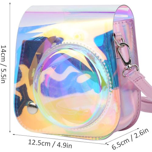  EBTOOLS Camera Storage Case, Mini Cute PVC Transparent Sling Bag, Suitable for Fujifilm Instax Mini 11/9/8 Camera