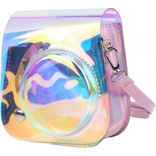  EBTOOLS Camera Storage Case, Mini Cute PVC Transparent Sling Bag, Suitable for Fujifilm Instax Mini 11/9/8 Camera