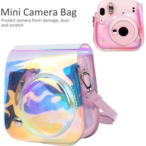  EBTOOLS Camera Storage Case, Mini Cute PVC Transparent Sling Bag, Suitable for Fujifilm Instax Mini 11/9/8 Camera