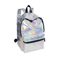 EBTOYS Girls School Bag School Backpack Holographic Laser PU Leather School Bookbag Travel Casual Daypack (Sliver)